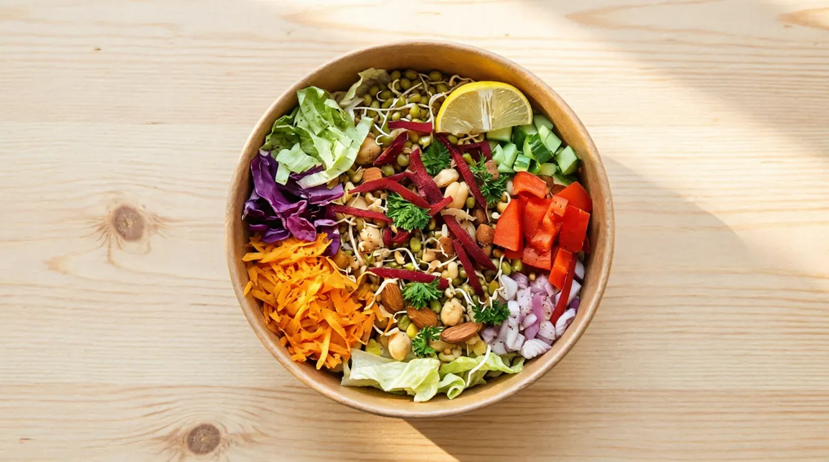 Mix Sprouts with Beetroot Dressing