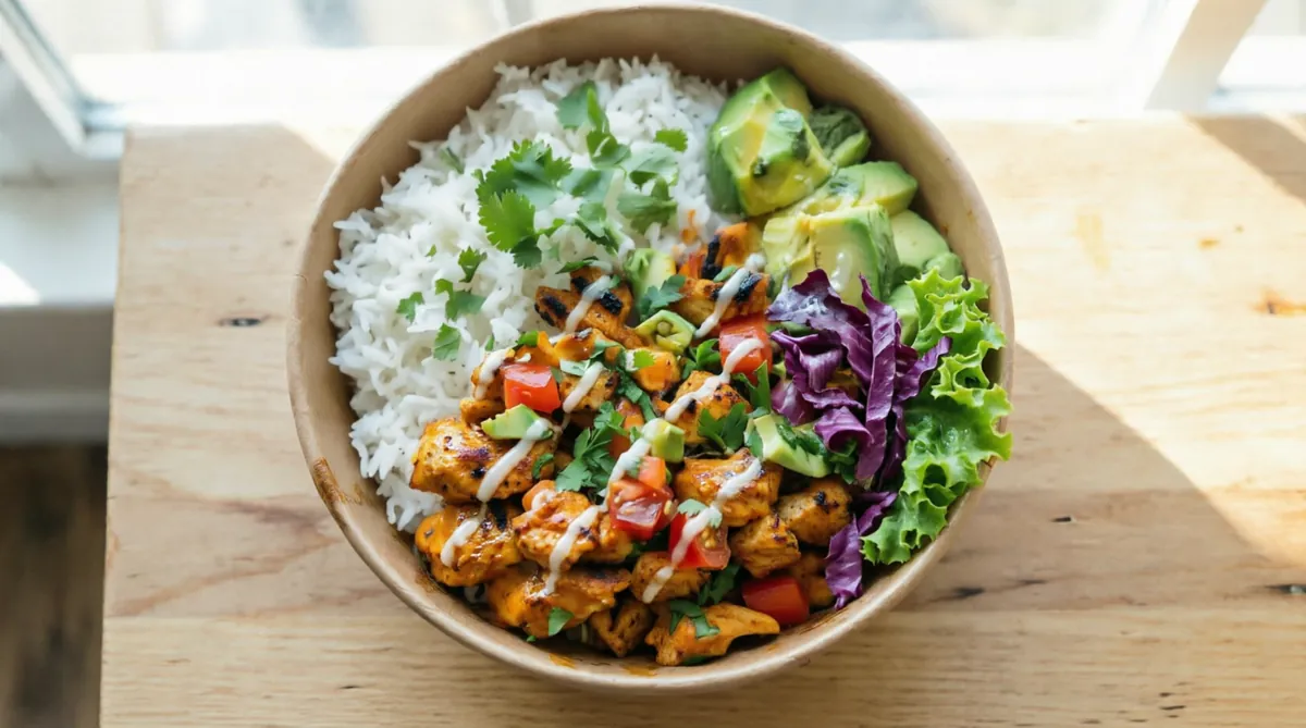 Chicken tikka rice bowl