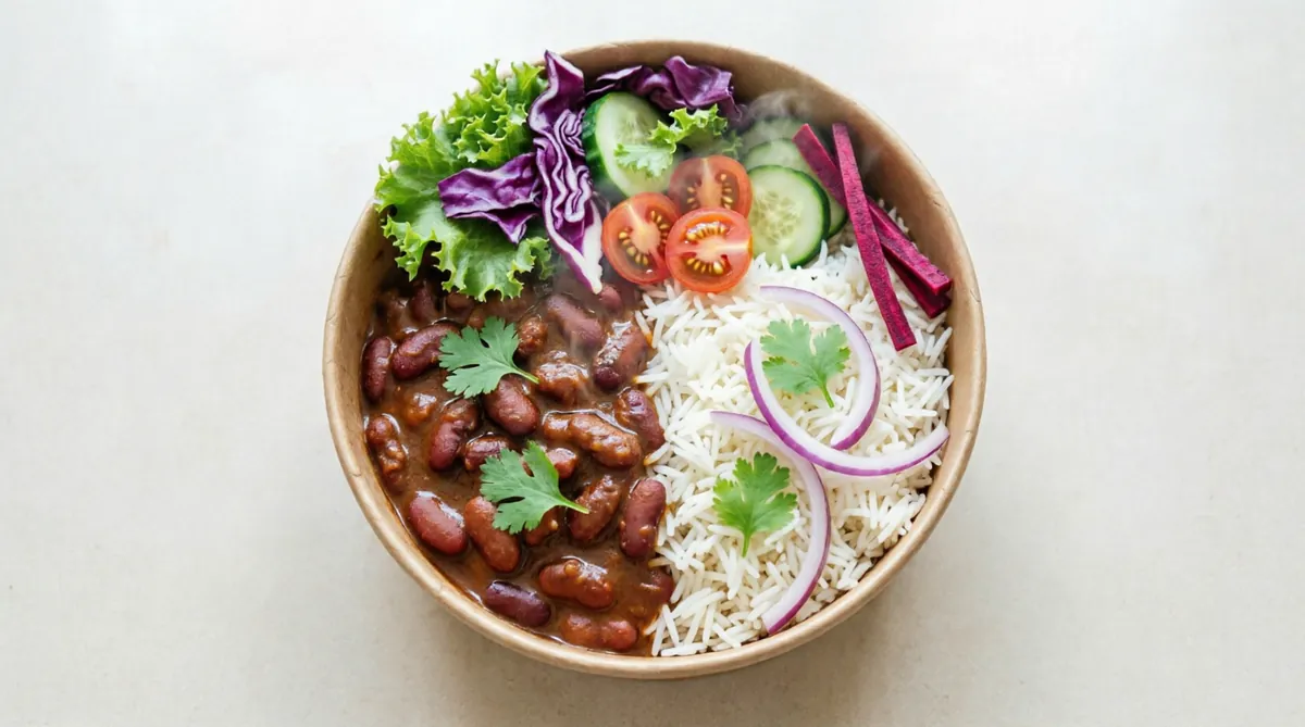 Rajma paneer rice bowl